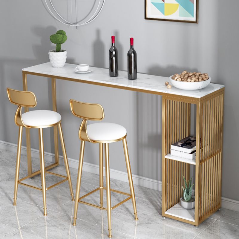 Modern Style Rectangle Bar Table Storable Stone Table for Living Room