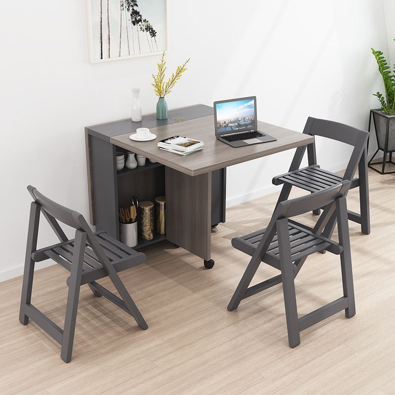 39.4''L Rectangle Mid-Century Modern Dining Table Drop-Leaf Table for Home (only table)