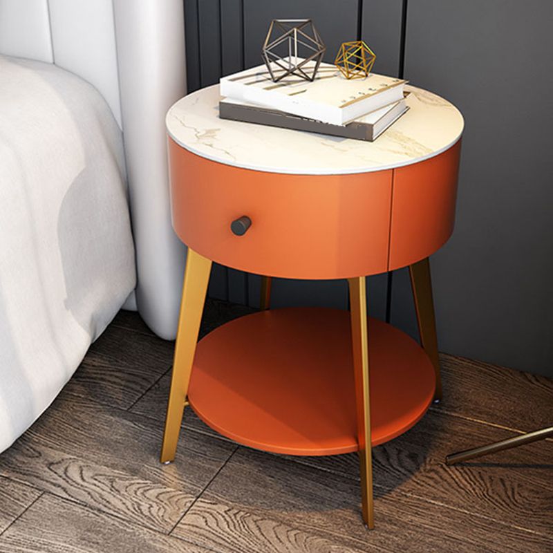 Wooden Nightstand with Lower Shelf 21.65" Tall 1 - Drawer Nightstand