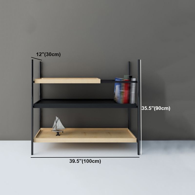 Libreria in stile contemporaneo libreria aperta nera per la sala da studio