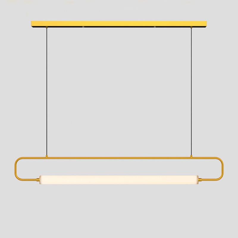 Modern Style Rectangle Island Light Fixture Metal 1- Light Island Pendant Light