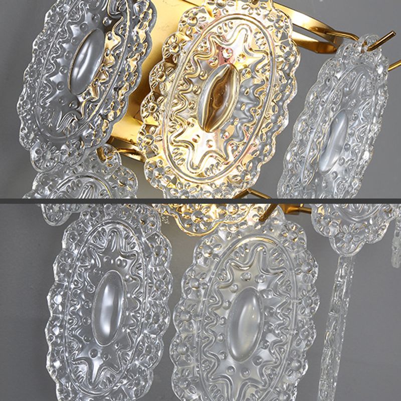 Modern Style Three-Tiered Sconce Crystal 3-Lights Wall Lighting Fixtures in Brass