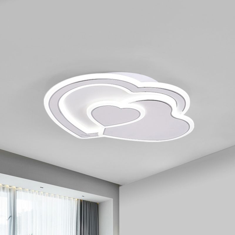 Metal Round/Oval/Rectangle Flush Light Minimalist LED Black and White Ceiling Mounted Fixture for Guest Room
