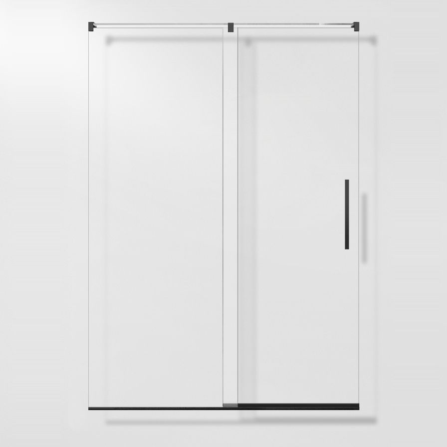 Semi-Frameless Single Sliding Shower Door Transparent Laminated Glass Shower Bath Door