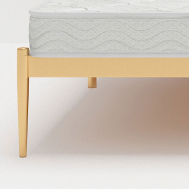 Glam Metallic Standard Bed, Beveled Open-Frame Headboard Bed Frame