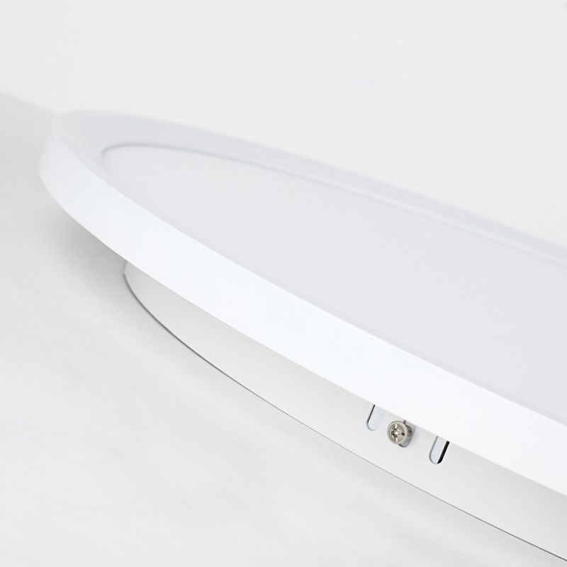 Lámpara de techo LED ultrafina redonda blanca, lámpara de montaje empotrado de aleación de aluminio minimalista contemporánea