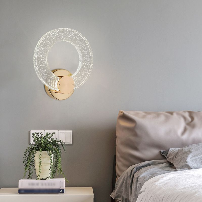 1 Light Circle Wall Lamp Simplicity Metal Wall Mounted Light Fixture