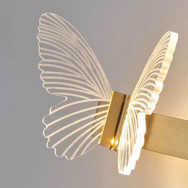 Butterfly Wall Sconce Lighting Modern Metal Wall Sconces in Gold
