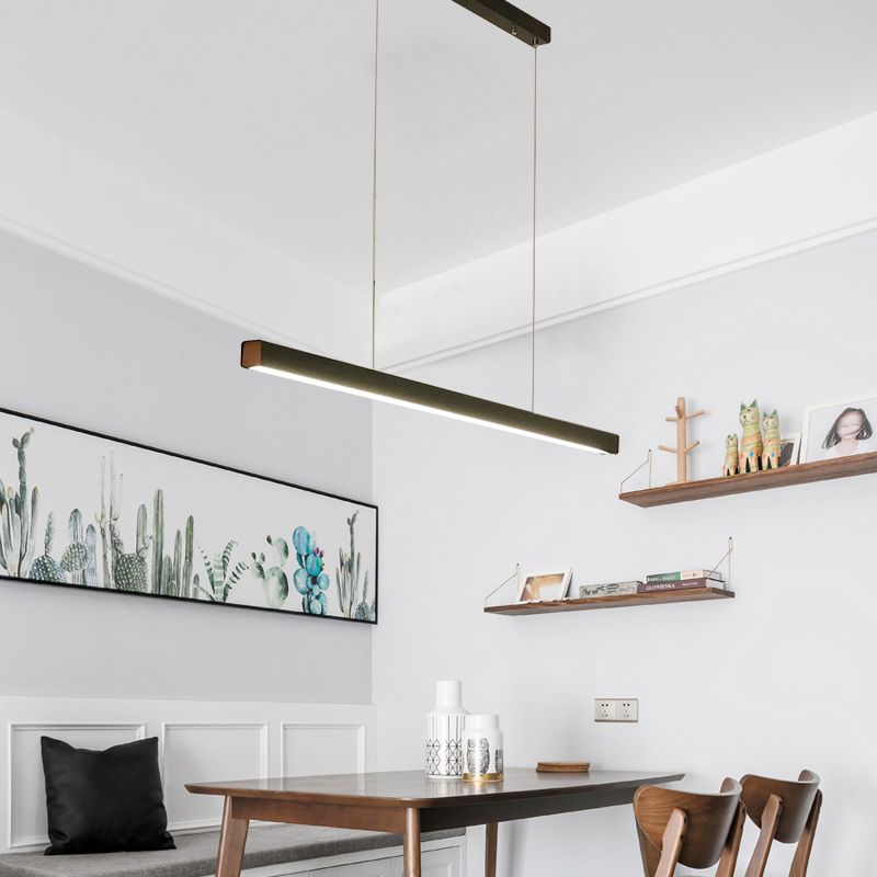 Modern Pendant Lighting for Kitchen Island Linear Pendant Lighting Hanging Lamp in Black