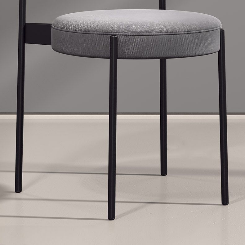 Modern Style Metal Dining Chair Open Back Dining Side Chairs for Kitchen