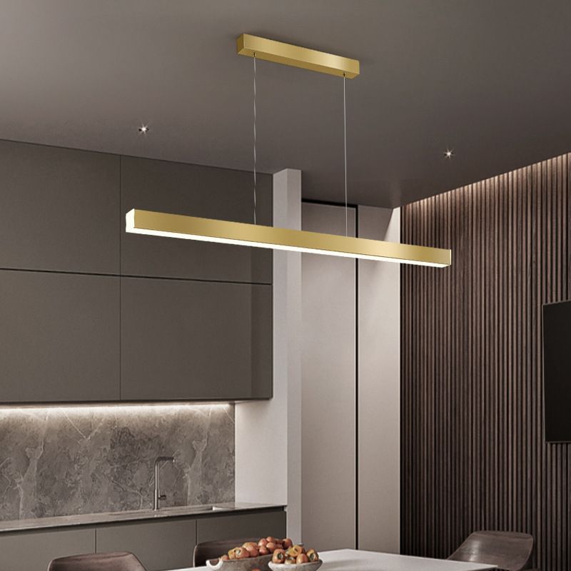Modern Style Linear Shape Island Light Metal Single Light Island Lighting