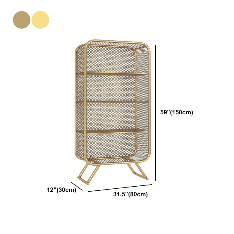 Closed Back Bookcase Glam Style Bookshelf for Home Office and Study Room