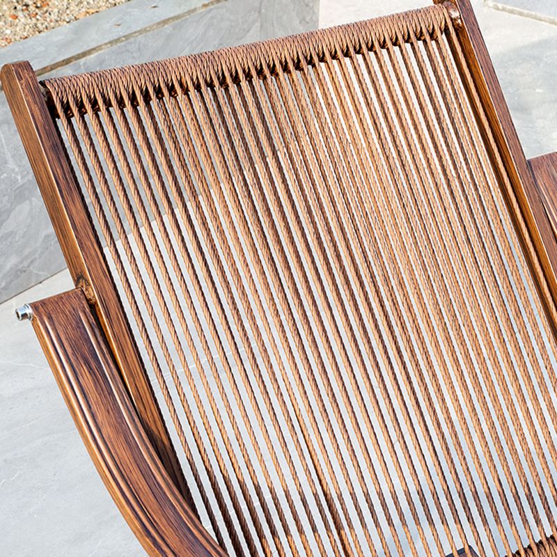 Contemporary Rocking Chair Rattan Trapezoidal Back Solid Color Porch Rocking Chair