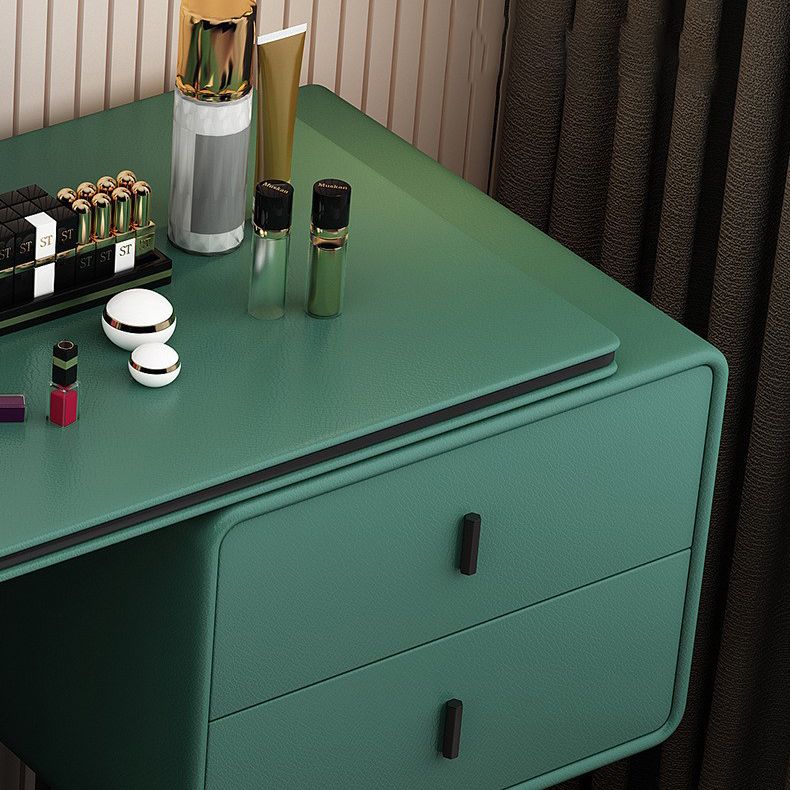 Glam Style 2-Drawer Solid Color Dressing Table Mirror Make-up Vanity