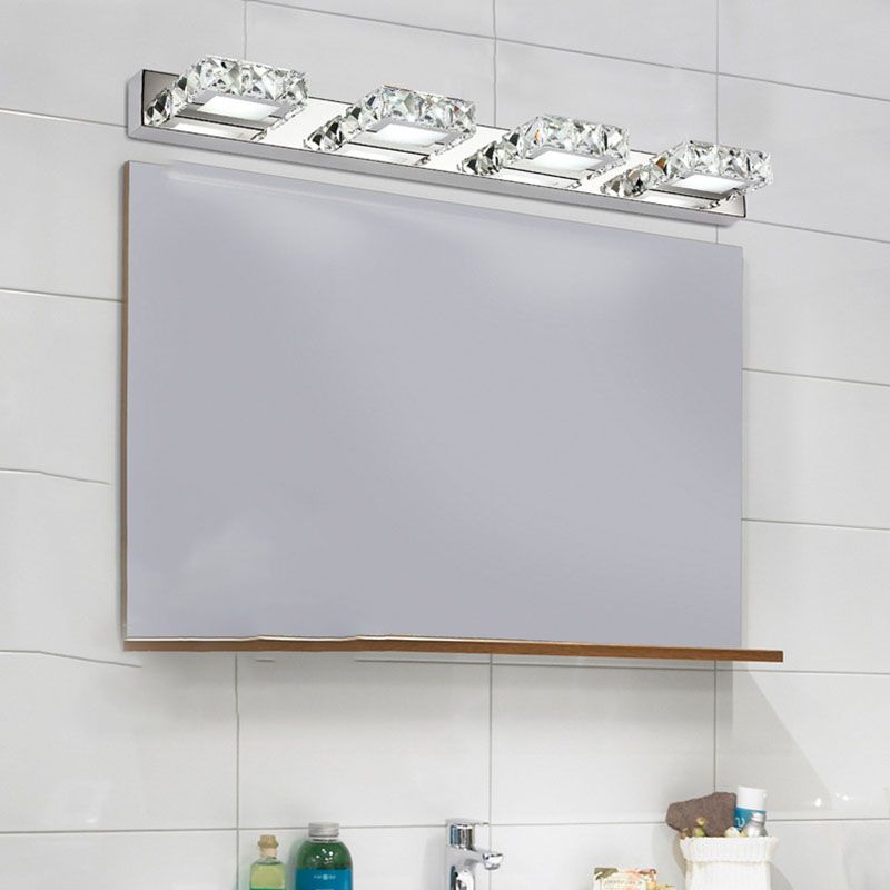 Crystal Geometric Wall Sconce Modern Multi Lights Mirror Wall Mount Light Fixture
