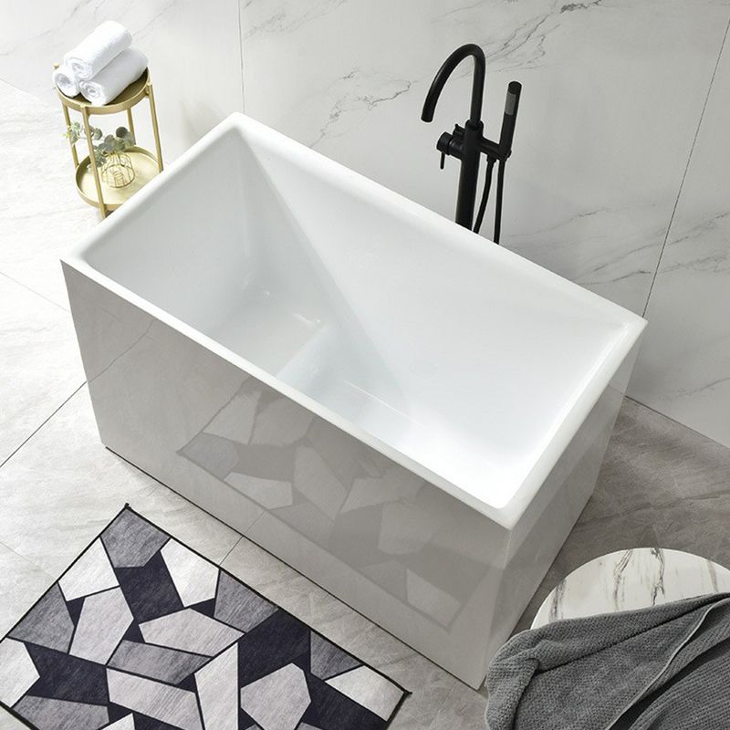Acrylic Freestanding Bathtub Modern Rectangle Bathtub with Center Drain