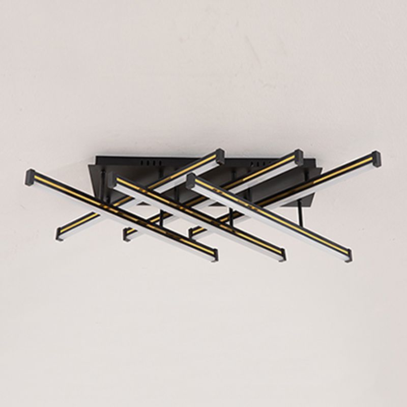 Line Shape LED Creative Ceiling Lamp Modern Iron Flush Mount for Living Room