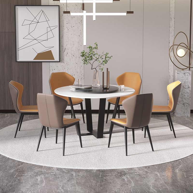 Modern 1/2/5/7 Pieces Dining Set Round Stone Dining Table for Dining Room