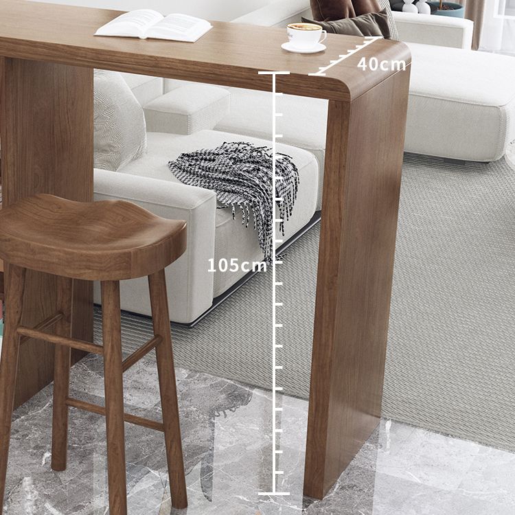 Modern Style Bar Table Rectangle Solid Wood Bar Table for Living Room