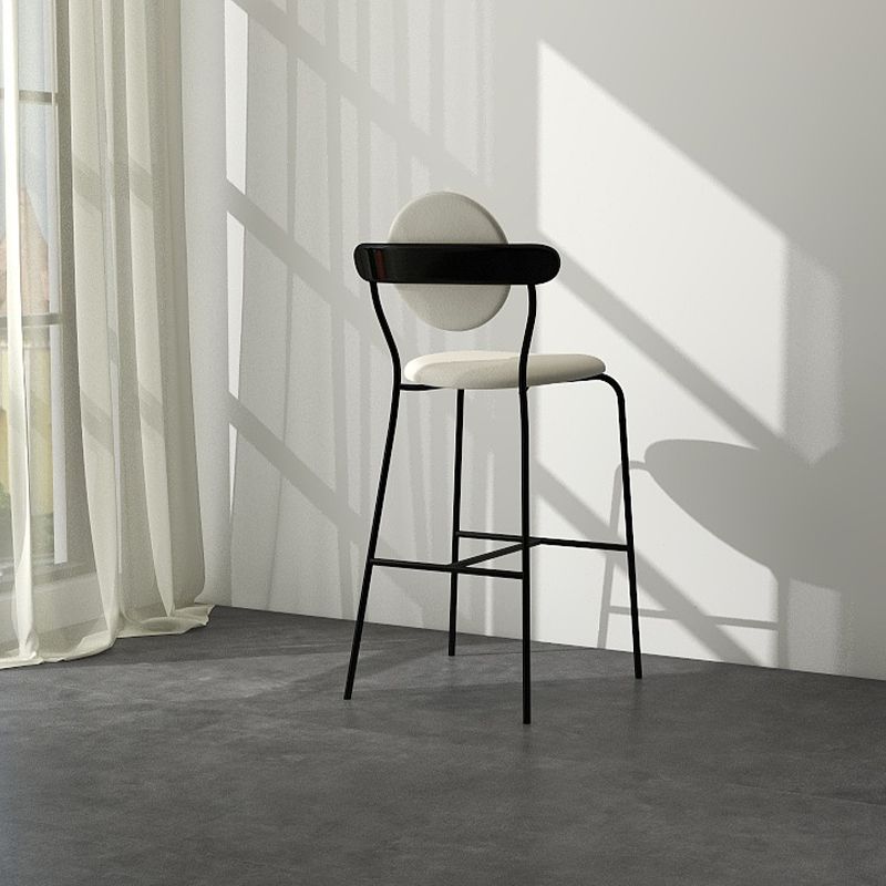 White Upholstered Stools for Small Places Industrial Indoor Bar Stools