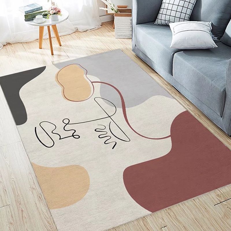 Modern Carpet Polyester Color Block Carpet Stain Resistant Carpet for Home Decor