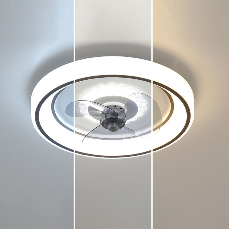 Runde Schlafzimmer Lüfterbeleuchtung Acrylminimalist LED Semi Flush Mount Lampe in Weiß