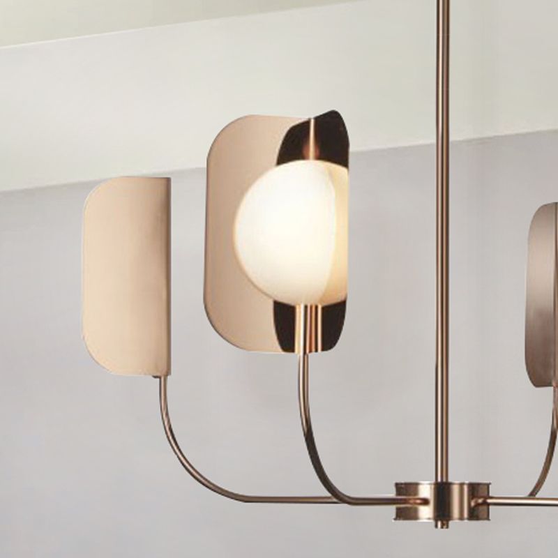 Postmodern Style Chandelier Light Metal Acrylic Pendant Light in Gold for Living Room