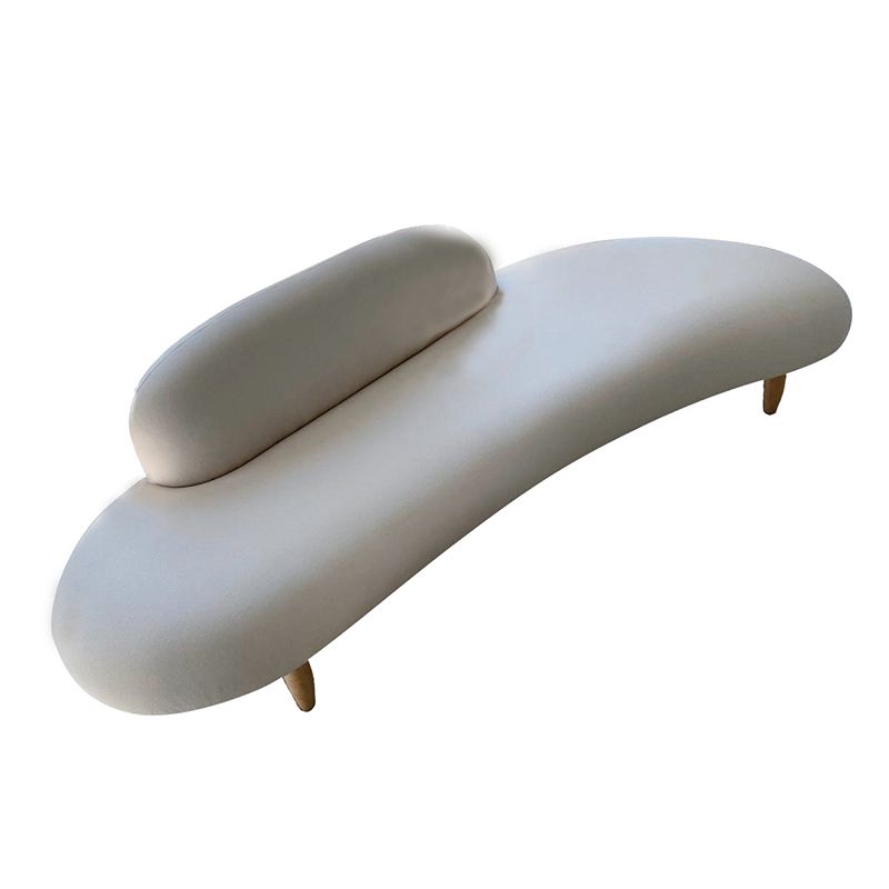 Contemporary Cream Velvet Tight Back Armless Sofa/Sectional with Wear-Resistant