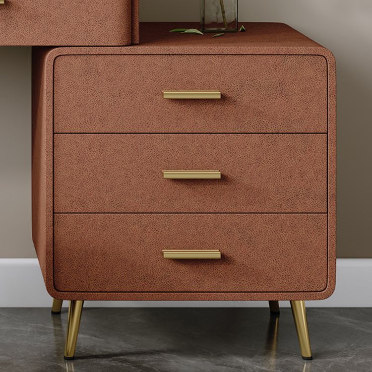 Solid Wood Makeup Vanity Desk Lighted Mirror Dressing Table Stool Set