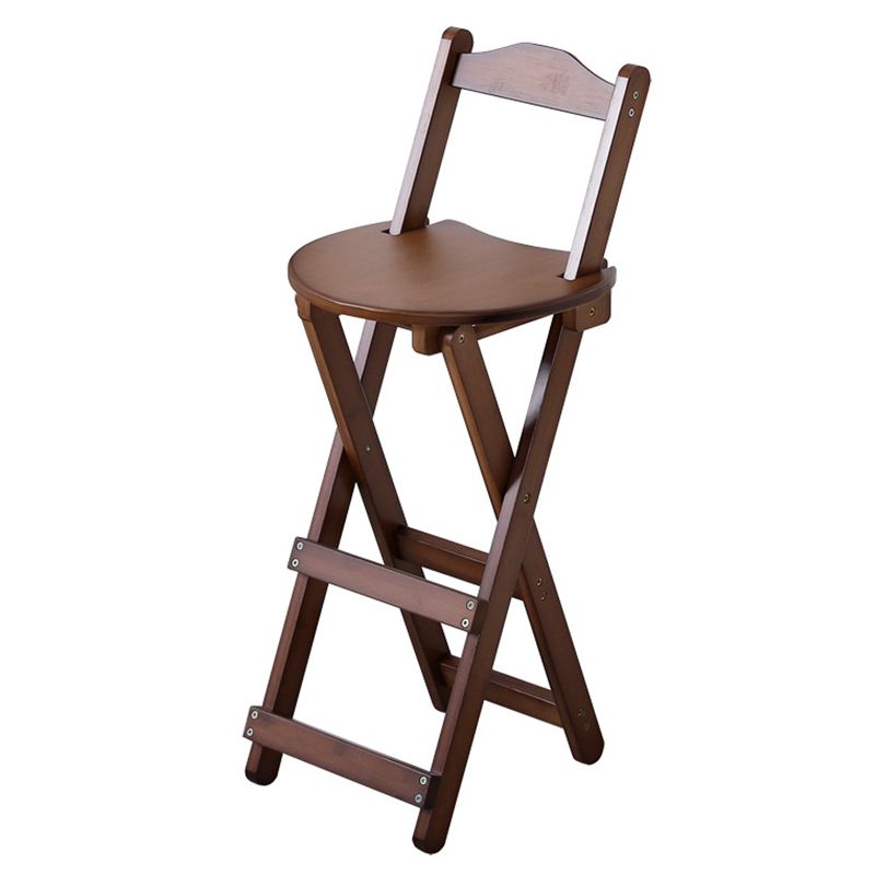 Solid Wood Dining Stools Contemporary Folding Bar Stools with Footrest