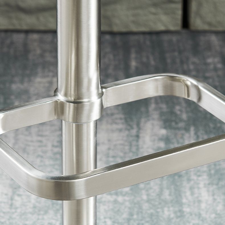 Modern Rotatable Backrest Counter Stool Stainless Steel Bar Stool with Pedal for Cafe