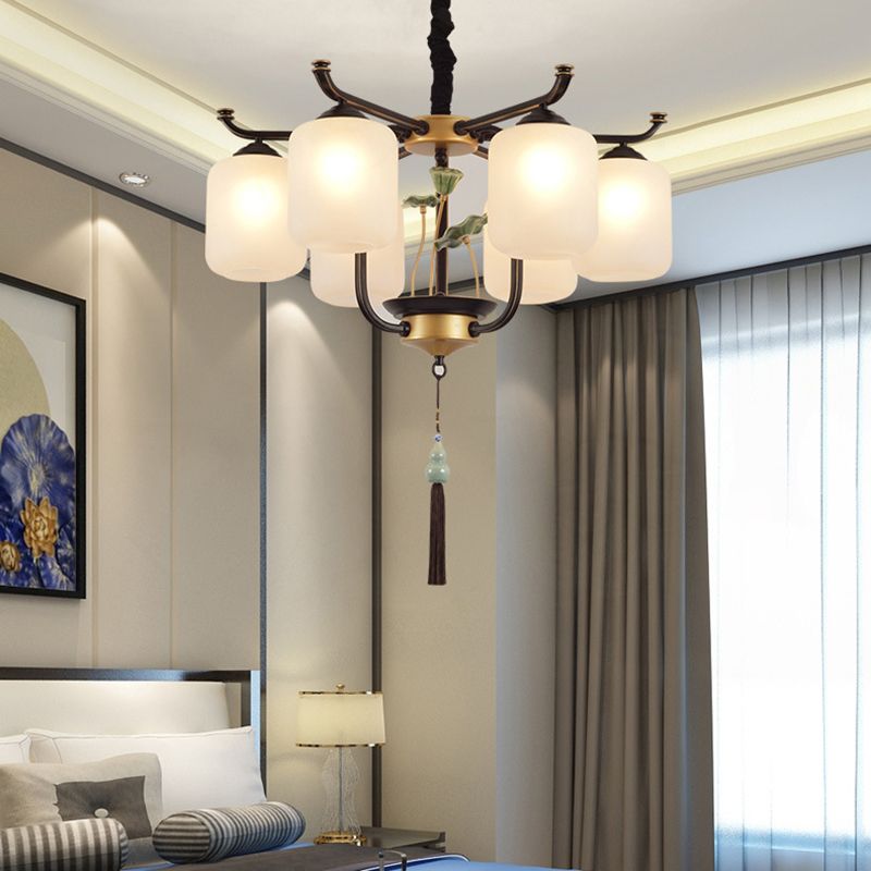 Multi -licht cilindrische tak hangende lichten moderne stijl glashangende verlichting