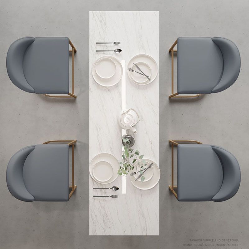 Table à manger à barres en marbre blanc glamour