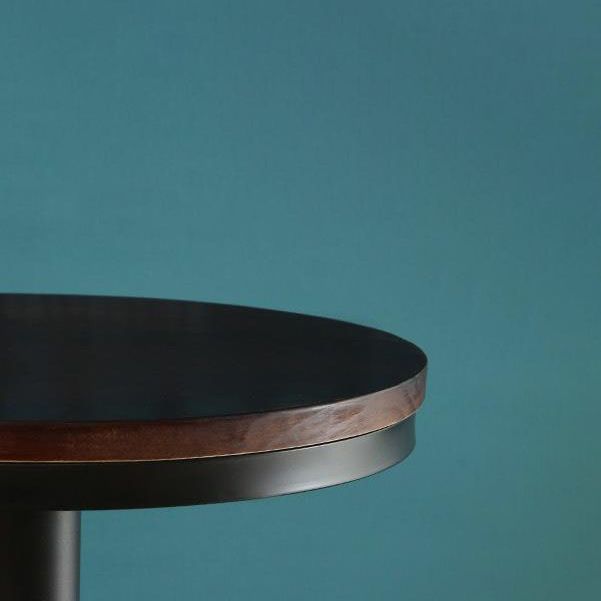 Solid Wood Pub Table Bar Height Industrial Round Bar Table for Indoor