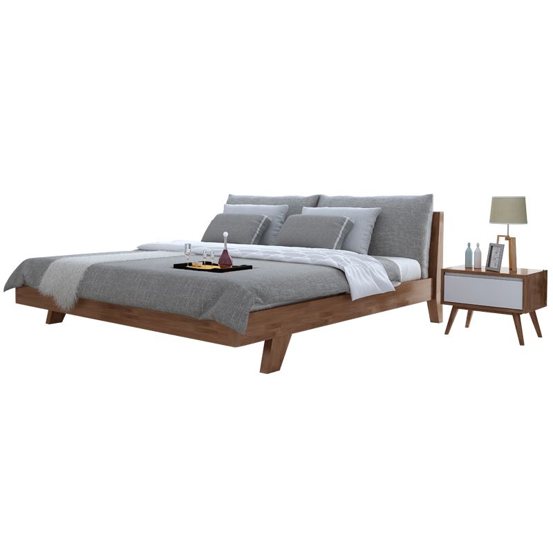 Contemporary Wood Panel Standard Bed with Rectangular Headboard