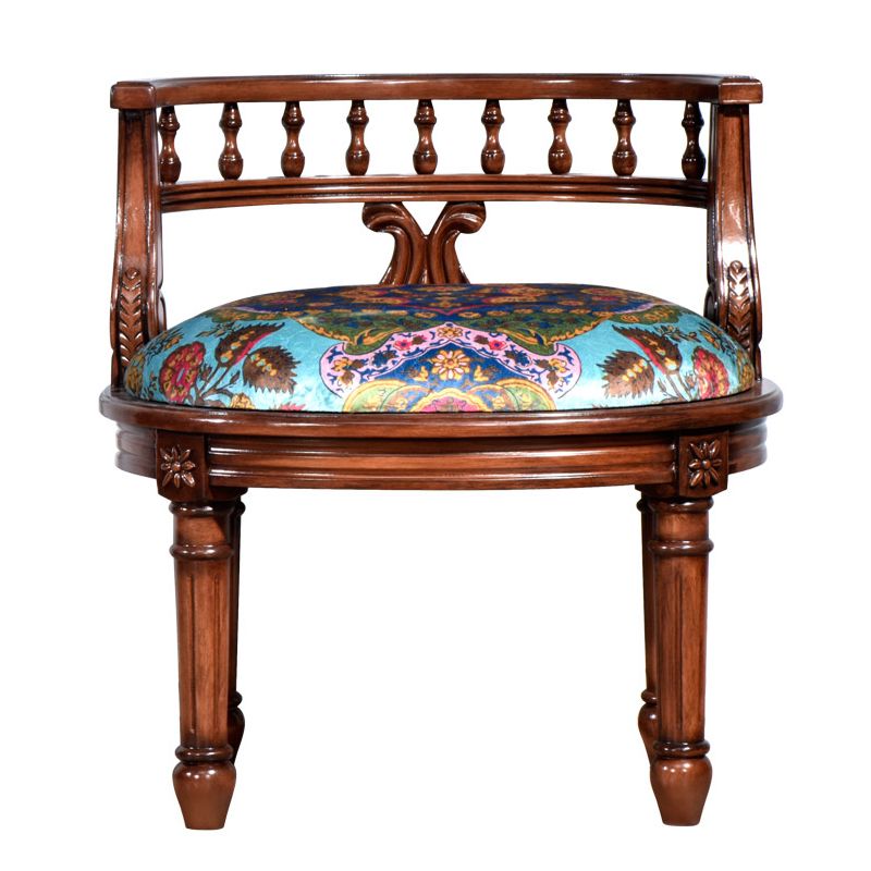 Rustic Style Dining Chair Wooden Open Back Side Chair for Living Room