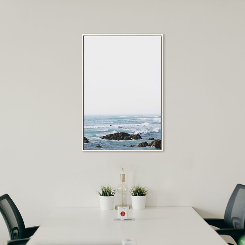 Blue Modern Canvas Wall Art Vast Sea Scenery Painting for Kitchen, Multiple Sizes