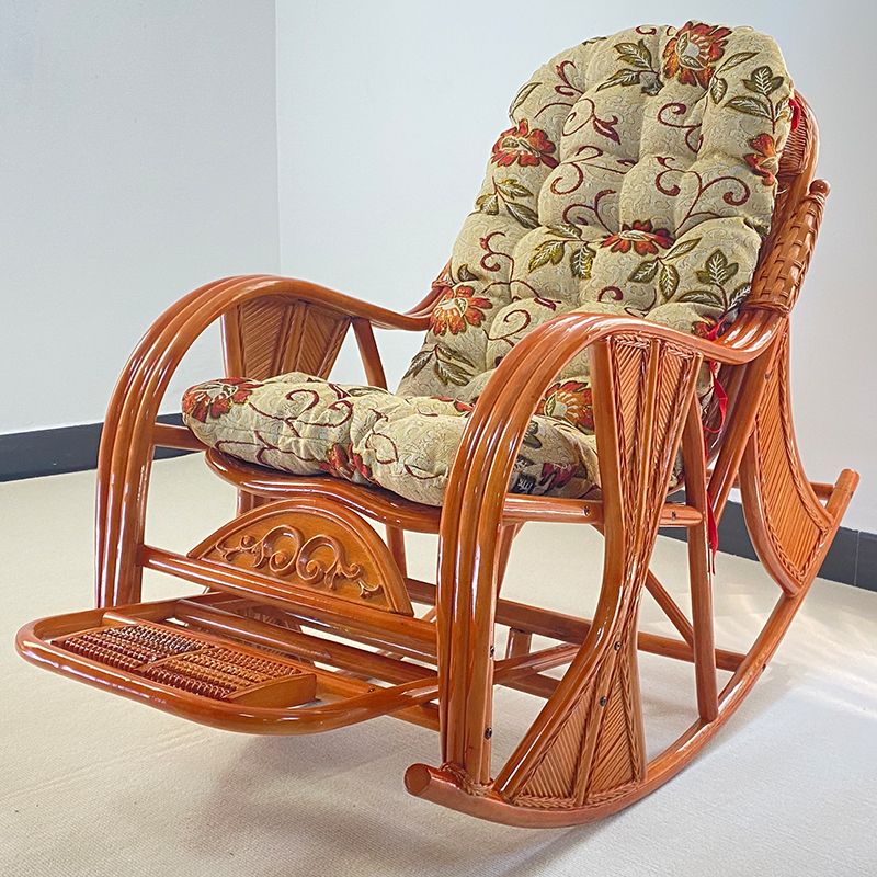 Traditional Wicker Rocking Chair in Borwn Rocker Chair for Living Room