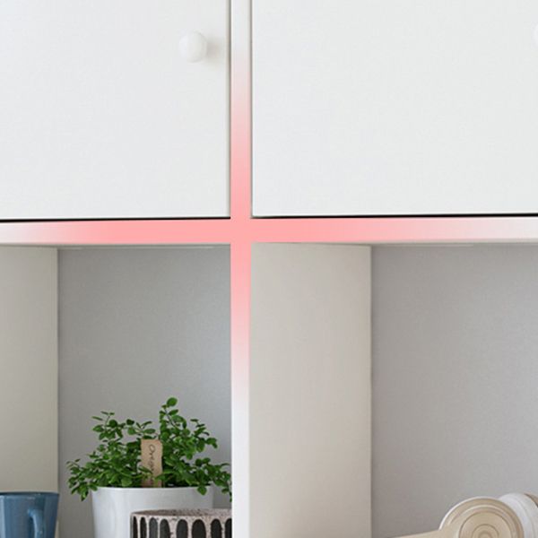 Modern Wall Mounted Bookcase Horizontal Engineered Wood Closed Back Bookshelf