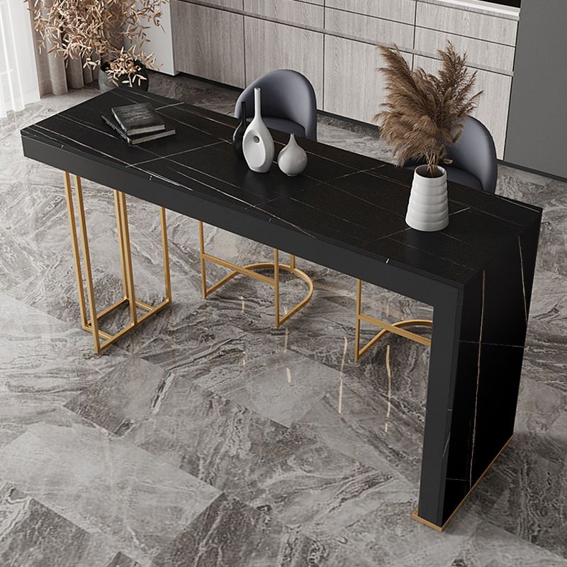 Nordic Glam Bar Counter Table Sintered Stone Table for Kitchen
