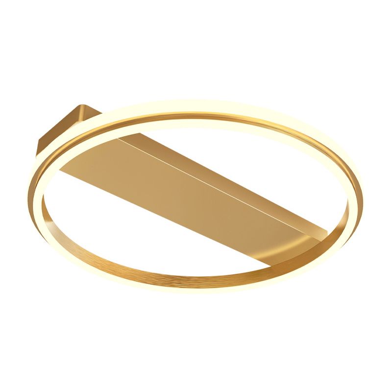 Metall Ringe und Rechteck Unterputz Lampe Nordic Gold/Kaffee LED Unterputz Deckenleuchte, 16.5"/20.5" W