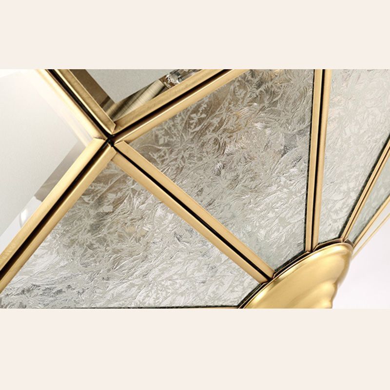 Lámpara de techo empotrada tradicional para sala de estar, iluminación empotrada de cristal para escuela, color dorado
