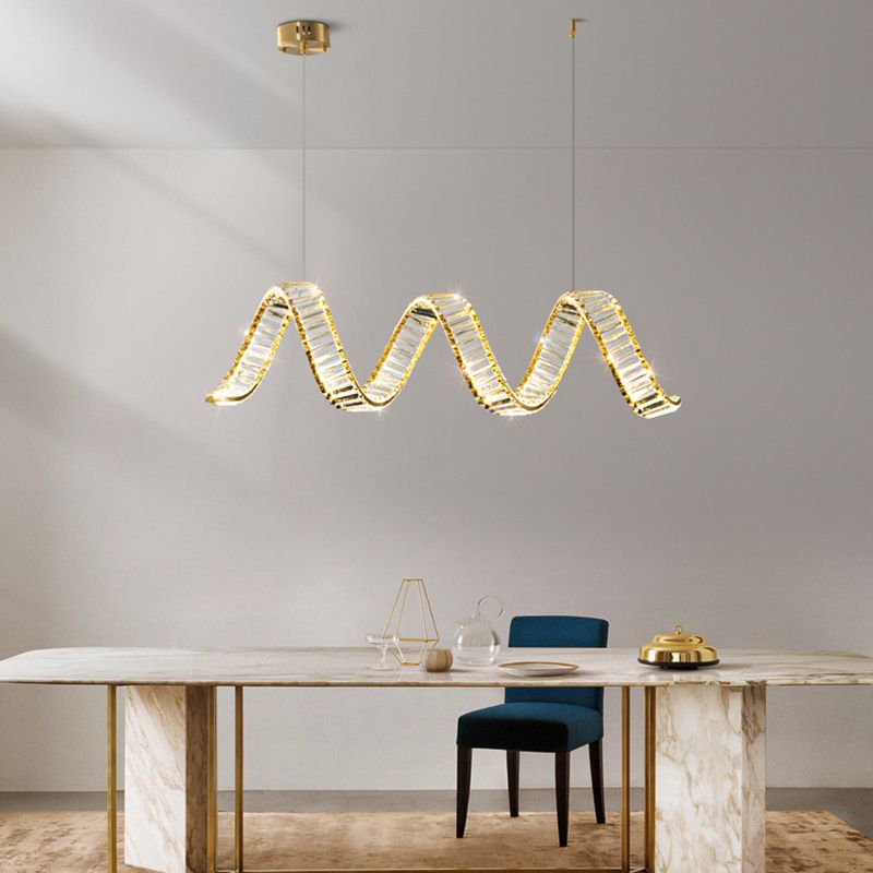 Modernism Single Black/Golden Kitchen Island Lighting LED Ceiling Light