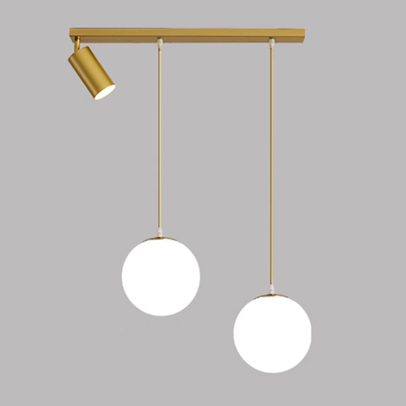 Kogelcluster hanger Modern Opaline Glass Restaurant Hanglamp met spotlight