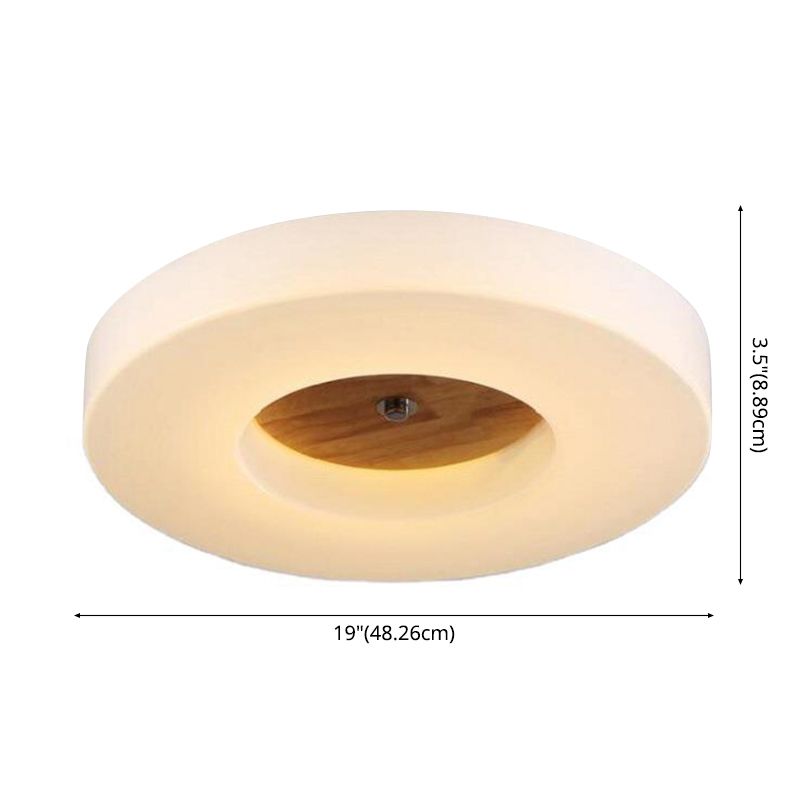 Wooden Circular LED Ceiling Light in Modern Creative Style Acrylic Flush Mount for Living Room