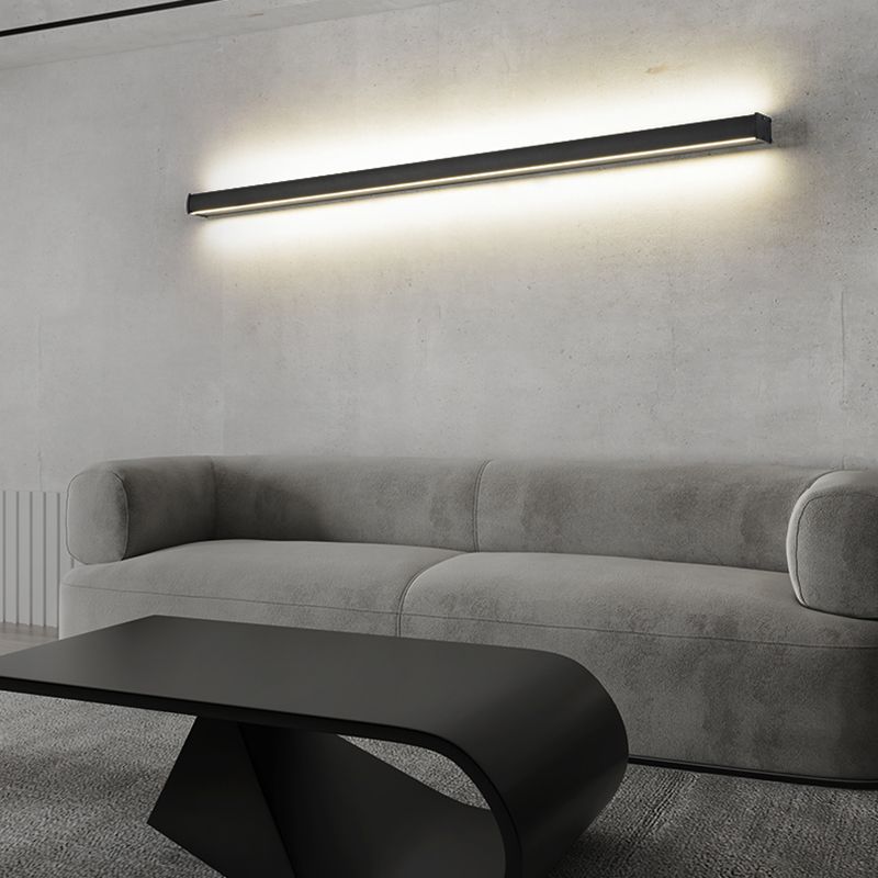 Linearer Wandleuchte moderne Metall 1 Lichtwand montieren Licht in Schwarz
