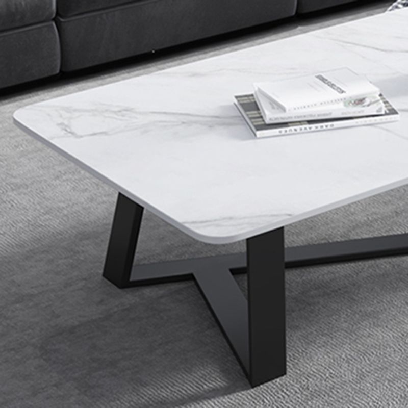17"H Contemporary Coffee Table Single Slate Coffee Cocktail Table