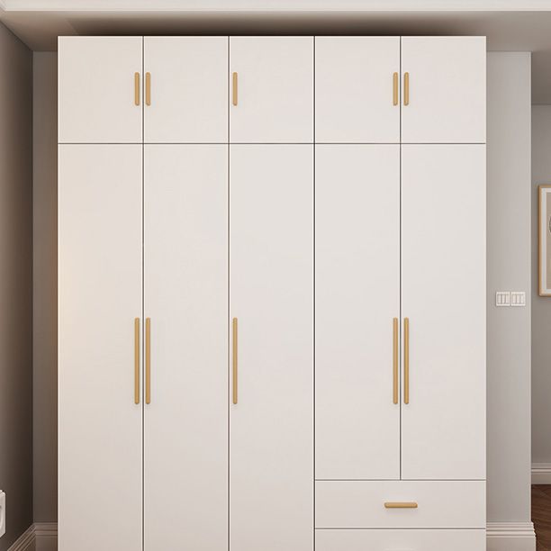 Contemporary Style Wardrobe Wooden Bedroom Closet with Hinged Door