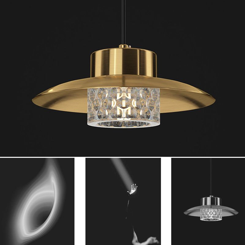 Geometrische Anhängerbeleuchtungskörper Moderne 1-Licht-Federlampe mit klarem Acrylschatten