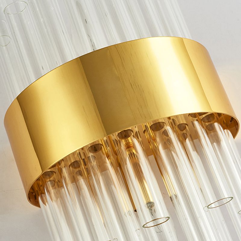 Modern Style Liner Wall Light Crystal 2 Light Sconces for Bedroom